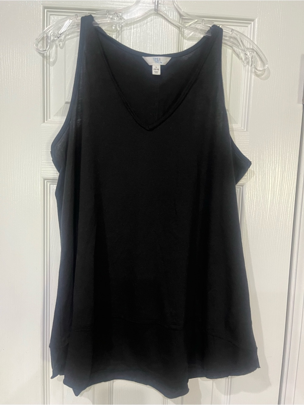 Time and Tru Black V-Neck Tank Top